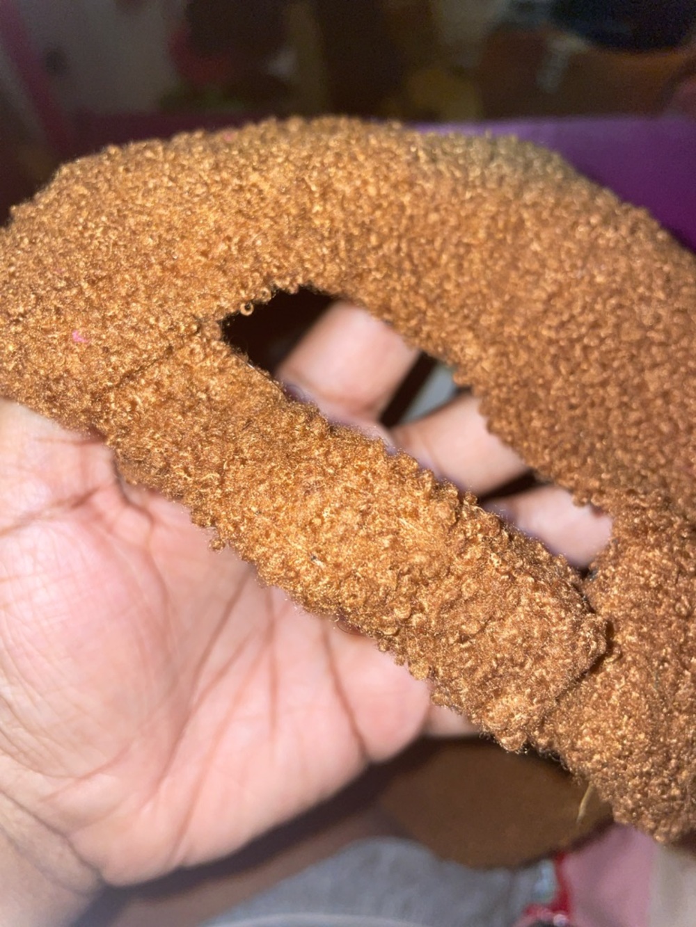 Brown Fuzzy Cap with White 'C' Patch - Picture 5 of 5
